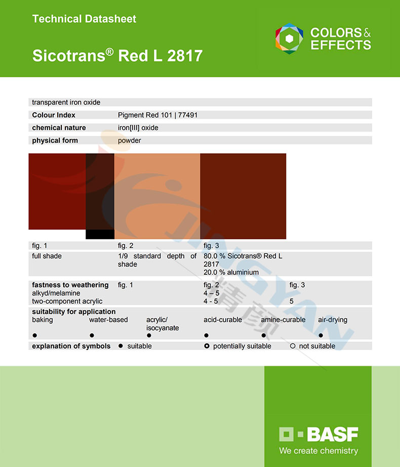 巴斯夫L2817透明氧化鐵紅技術(shù)說(shuō)明書(shū)